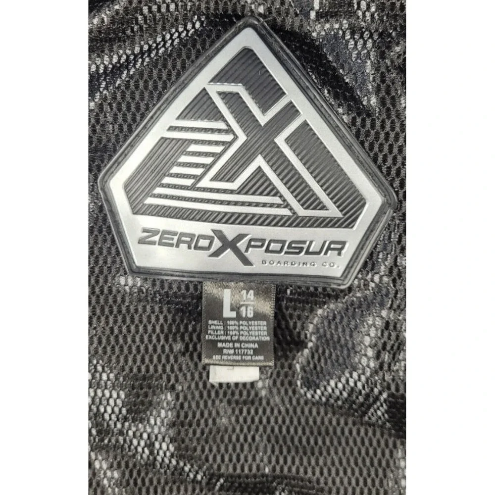 Zeroxposur Boy's Geometric Print Coat w/ Zip Pockets - Black/White/Red - L 14/16